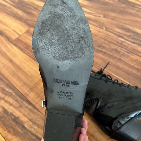 Zadig and Voltaire Tyler Laced Vintage Ankle Boots Size 39 - Picture 5 of 6